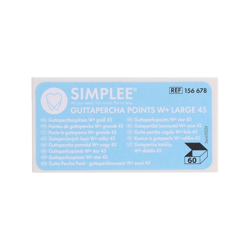 SIMPLEE Gutaperčové čepy W+ 45 large 60ks (bílá)