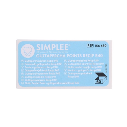 SIMPLEE Gutaperčové čepy V a VB R40 60ks (černá)