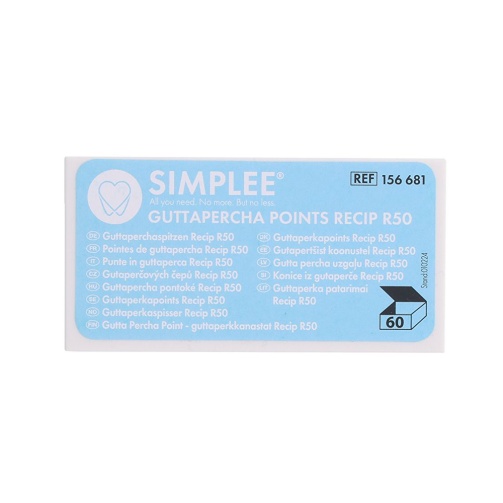 SIMPLEE Gutaperčové čepy V a VB R50 60ks (žlutá)