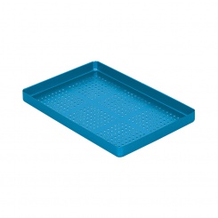 Tray Standard AL (284×183×17 mm) modrý perforovaný