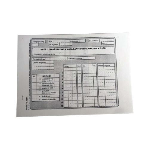 Vyúčtování výkonu v amb.stom.p./  blok