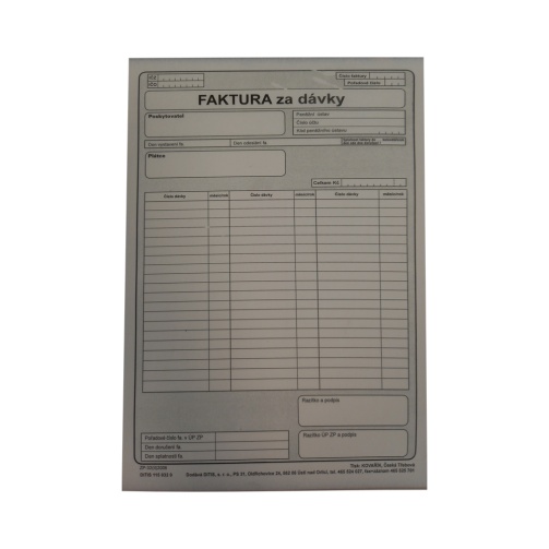 Faktura za dávky/blok