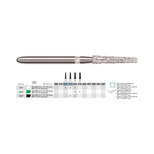 Diamant - dlouhý kónus FG SC 016 (6ks)