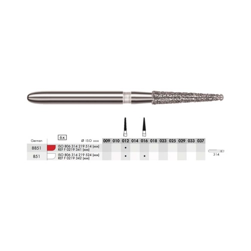 Diamant - kónický hl.kulička FG M 016 (6ks)