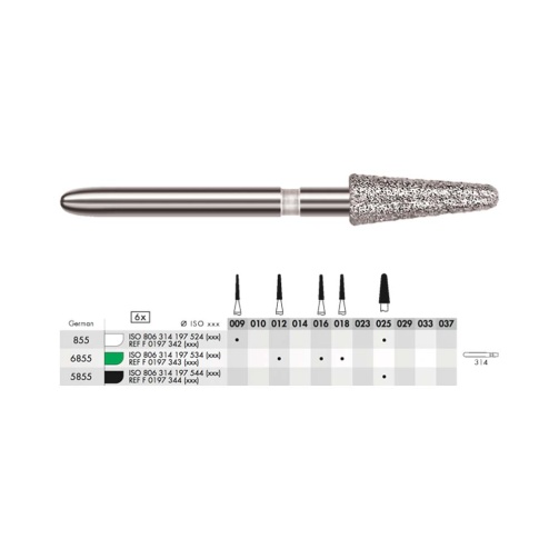 Diamant - kónický zakulacený FG M 025 (6ks)