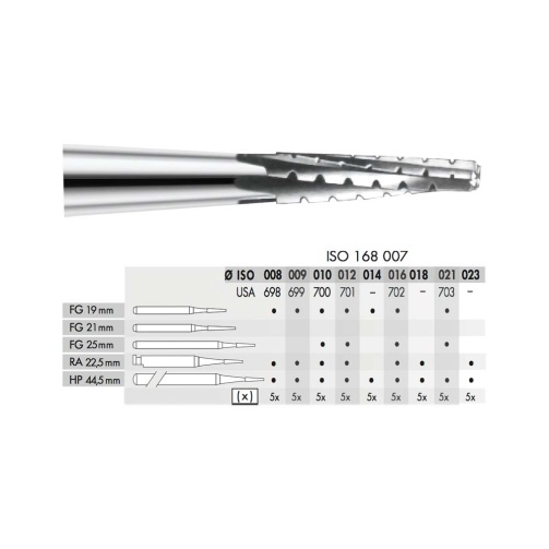 Tvrdokovový vrtáček kónický plochý FG 009  5ks