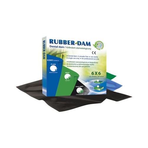 Rubber Dam Medium bez vůně, modrý 36ks