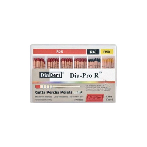 Dia-PRO R gutaperčové čepy 60ks R40 Dia-PRO R gutaperčové čepy 60ks R40