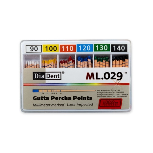 DiaDent GP čepy 90-140/.02 120ks kalibrované