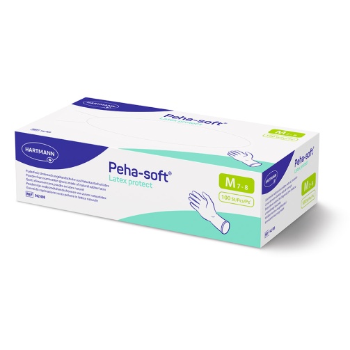 Rukavice Peha-soft latex protect bez pudru /L/ 100 ks bílé