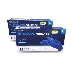 Rukavice ILICO nitril /M/ 100 ks modré