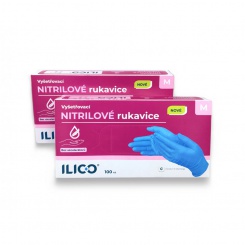 Rukavice ILICO nitrilové bez akcelerátorů /M/ 100 ks modré (pro alergiky)