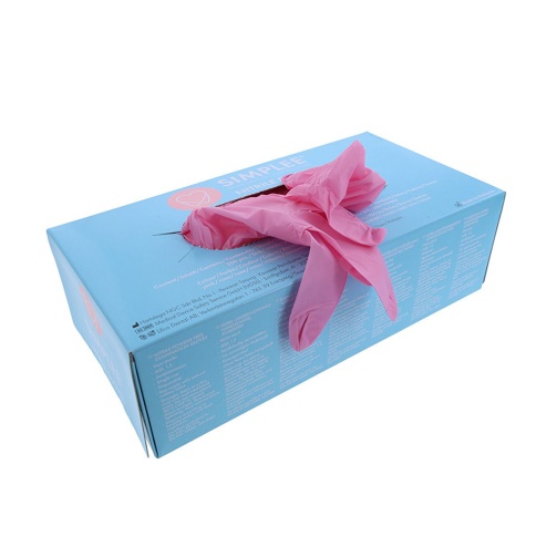 SIMPLEE Rukavice Nitril /M/ 200 ks růžové