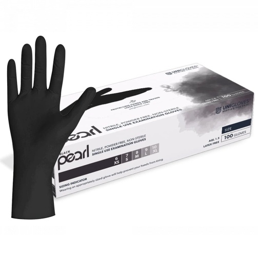 Rukavice Unigloves Nitrile Black Pearl /S/ 100 ks černé