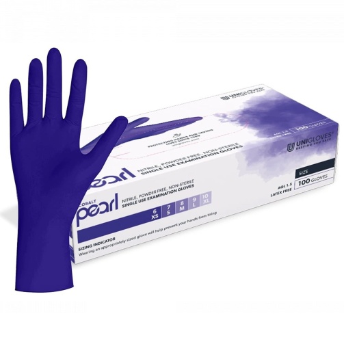 Rukavice Unigloves Nitrile Cobalt Pearl /S/ 100 ks kobaltové (modré)