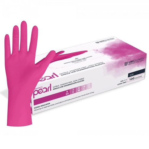 Rukavice Unigloves Nitrile Magenta Pearl /M/ 100 ks purpurové