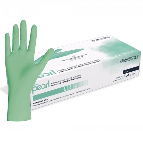 Rukavice Unigloves Nitrile Mint Pearl /XS/ 100 ks mátové