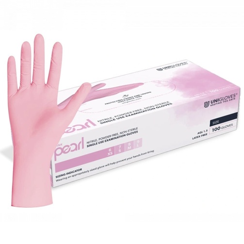 Rukavice Unigloves Nitrile Pink Pearl /S/ 100 ks růžové