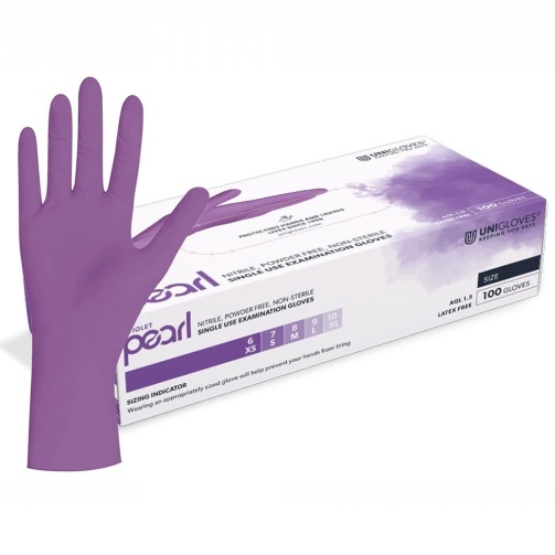 Rukavice Unigloves Nitrile Violet Pearl /XS/ 100 ks fialové